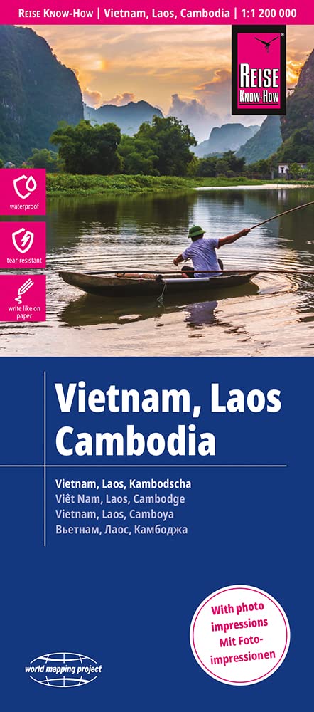 Reise Know-How Landkarte Vietnam, Laos, Kambodscha (1:1.200.000): reiß- und wasserfest (world mapping project) Leisure, Home & Garden