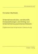 Unternehmenskultur, strukturelle Voraussetzungen und Erfolg von Unternehmenszusammenschlüssen book