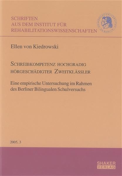Schreibkompetenz hochgradig hörgeschädigter Zweitklässler book