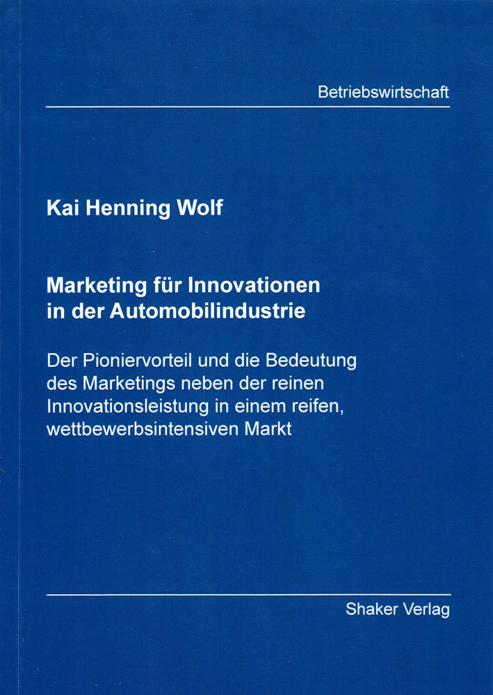 Marketing für Innovationen in der Automobilindustrie Law