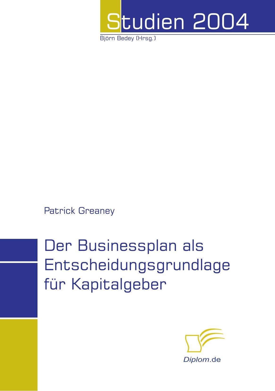 Der Businessplan als Entscheidungsgrundlage für Kapitalgeber book