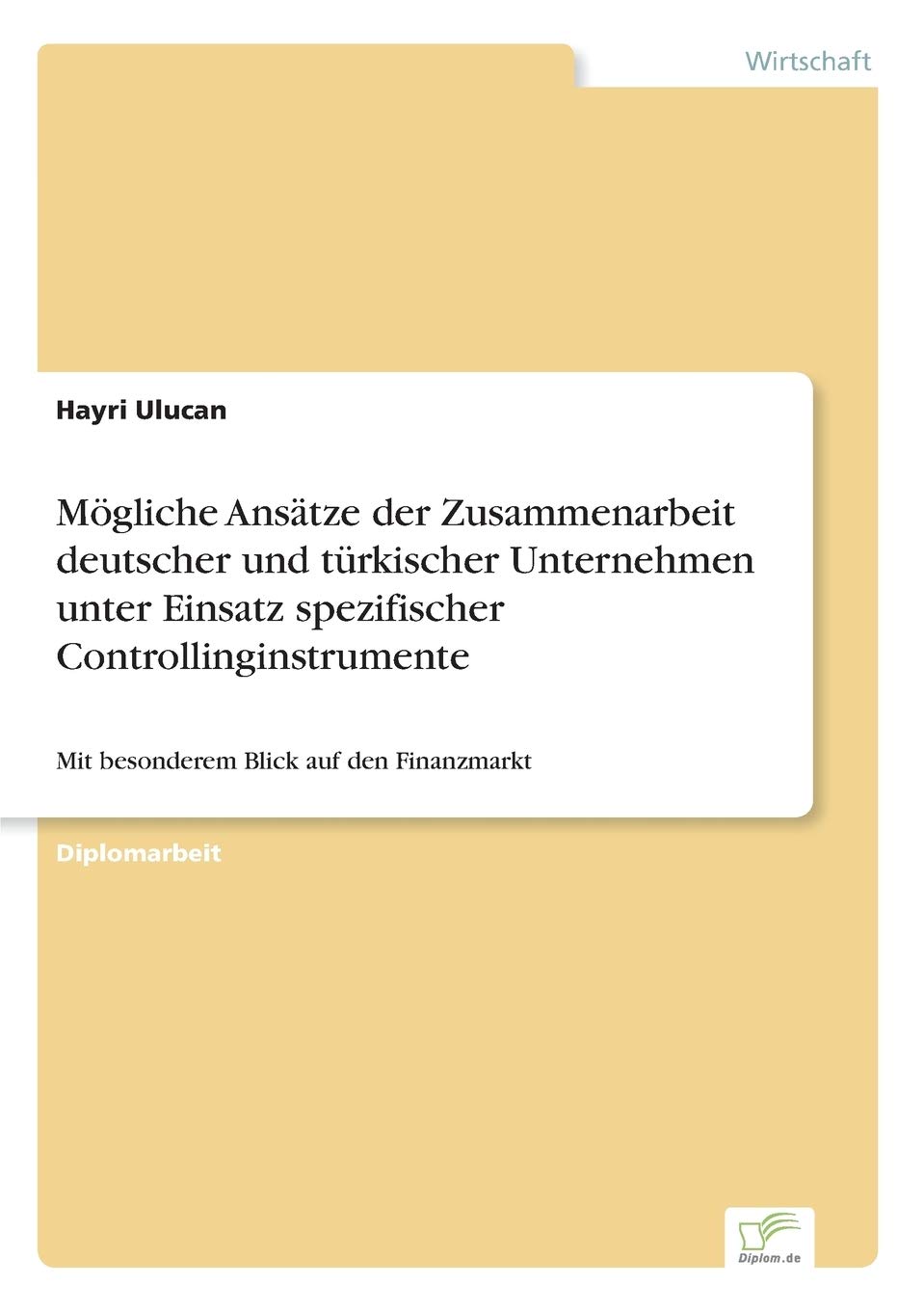Mögliche Ansätze der Zusammenarbeit deutscher und türkischer Unternehmen unter Einsatz spezifischer Controllinginstrumente: Mit besonderem Blick auf den Finanzmarkt Law