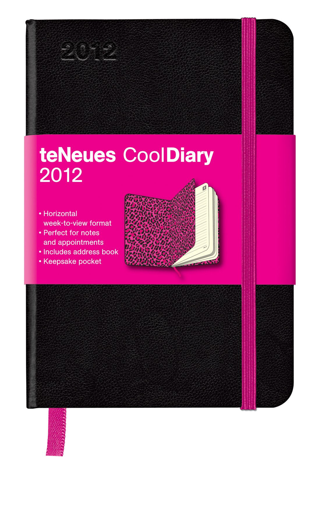Cool Diary Black/Leopard Pink 2012, small: Kalendarium engl.-dtsch.-französ.-italien.-span.-niederländ. m. nebenstehender Notiz-Seite. Mit Zusatzinformationen u. Adressteil Film, Art & Culture