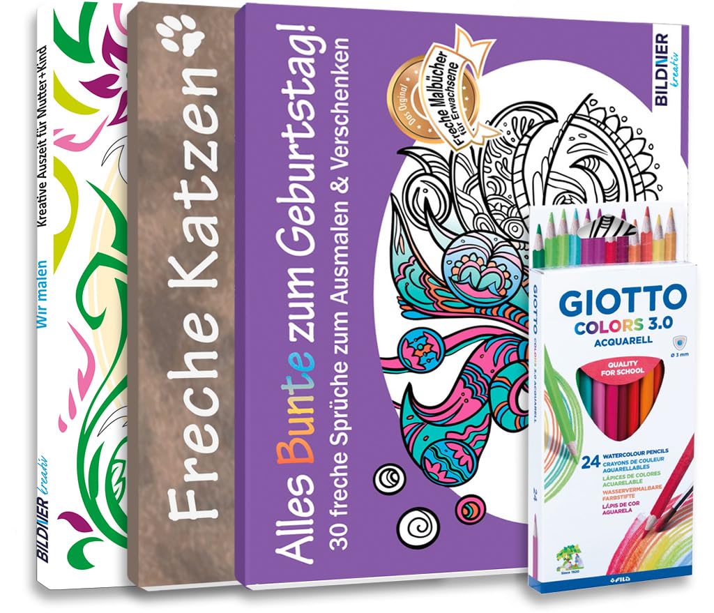 Mein Kreativ-Set: 3 liebevoll gestaltete Malbücher mit 24 hochwertigen Farbstiften: Mit zauberhaften Motiven entspannen und zur inneren Ruhe finden. Hobbies & Crafts