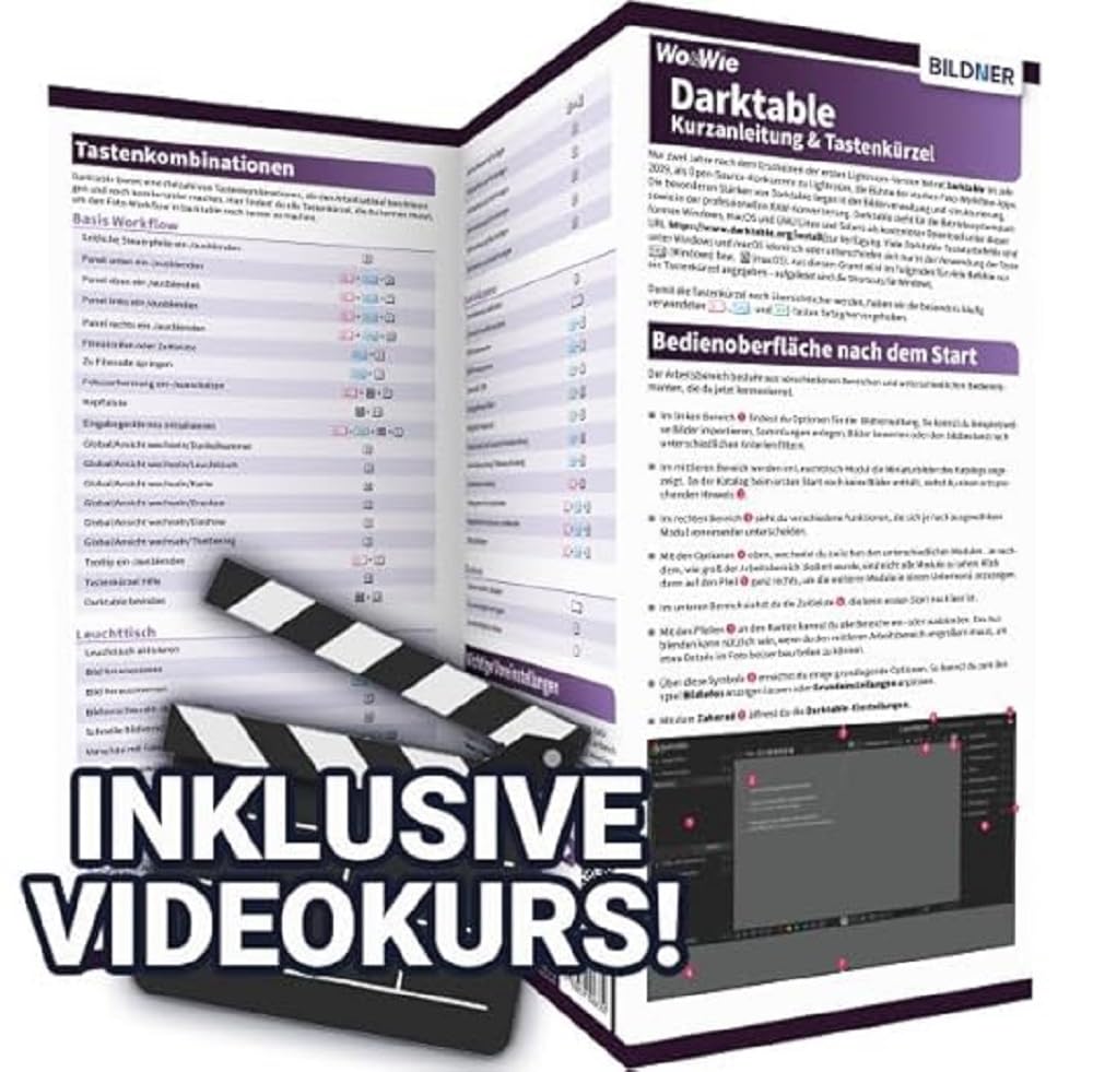 Darktable – Kurzanleitung & Tastenkürzel: inkl. kostenlosem Video-Workshop (40 Minuten) Hobbies & Crafts
