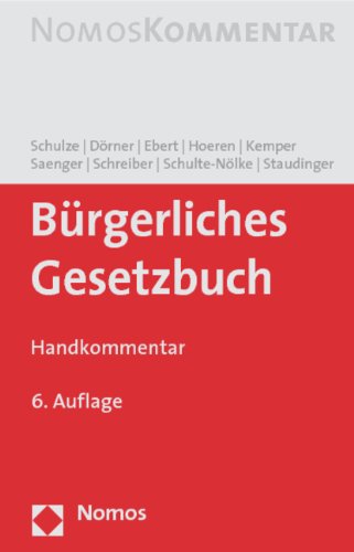 Bürgerliches Gesetzbuch: Handkommentar Law
