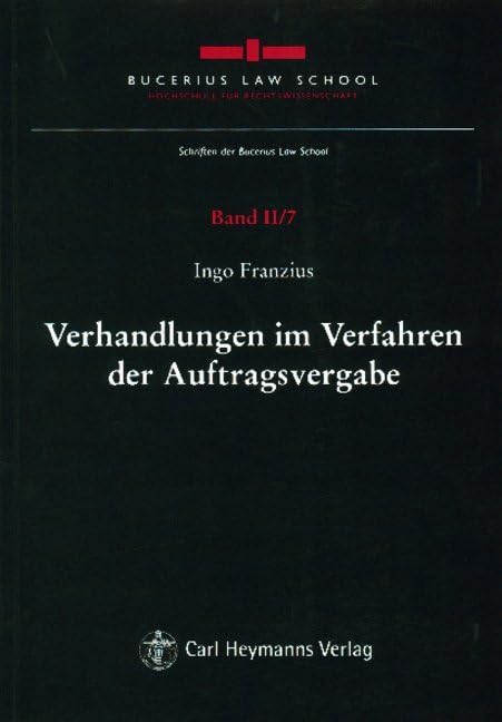 Verhandlungen im Verfahren der Auftragsvergabe: Diss. Law