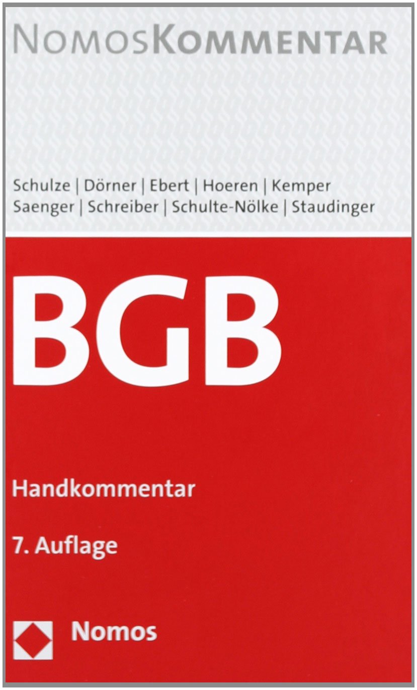 Bürgerliches Gesetzbuch: Handkommentar Law