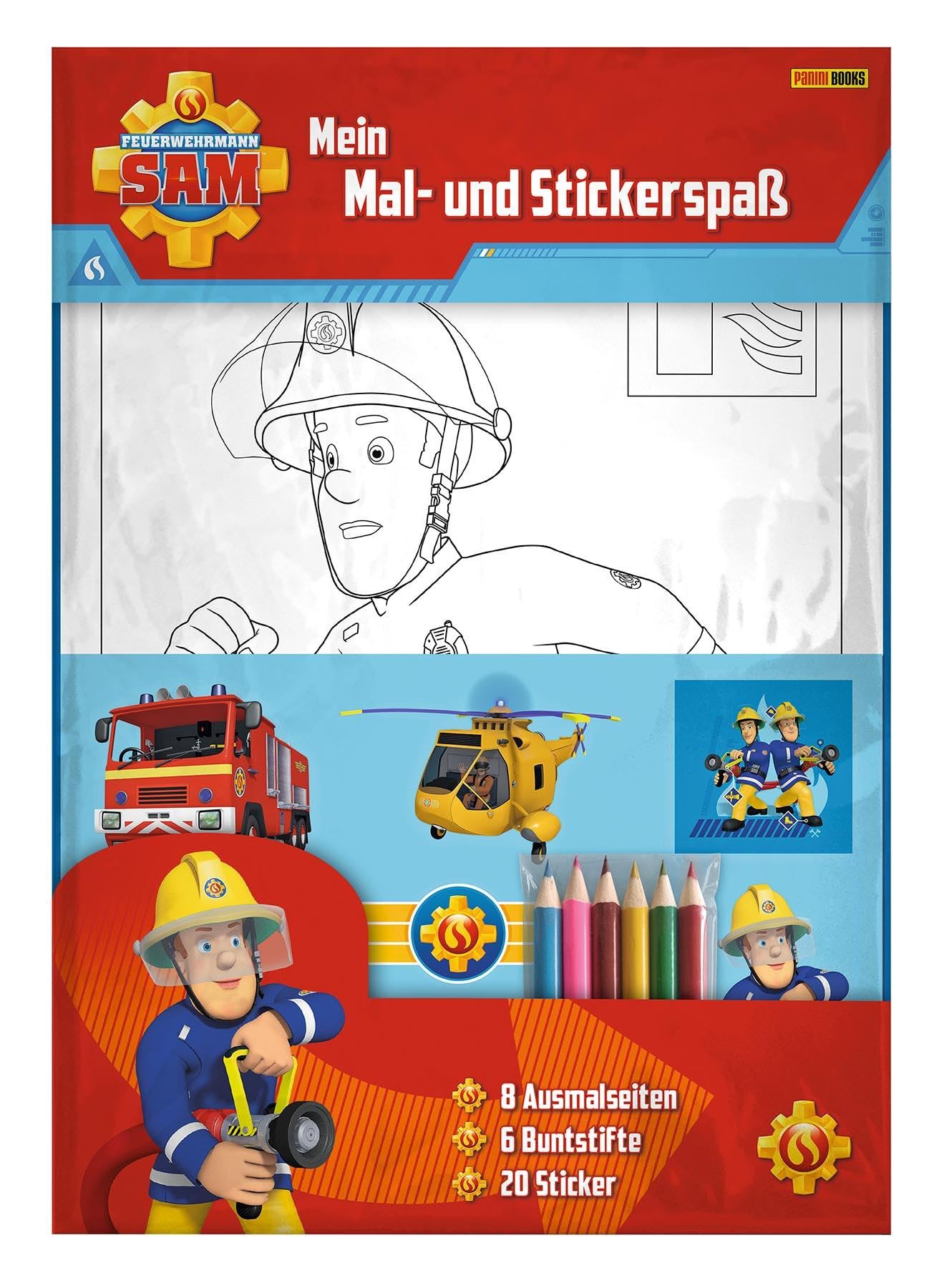 Feuerwehrmann Sam: Mein Mal- und Stickerspaß: Ausmalseiten, Sticker und Buntstifte Non-fiction
