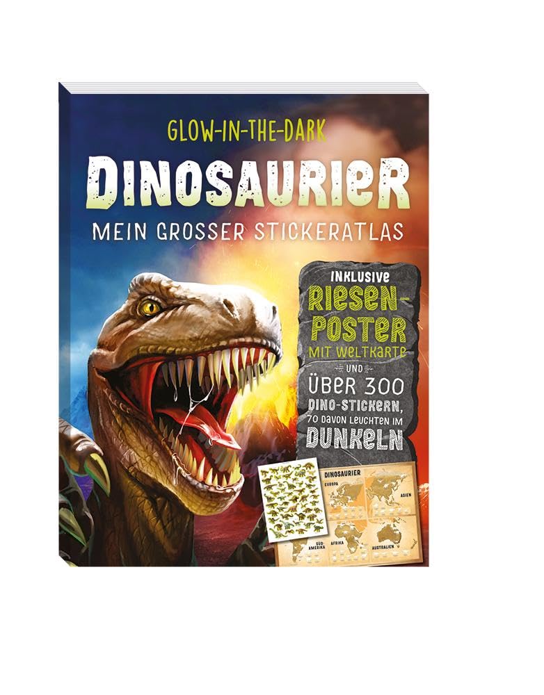 Glow-in-the-Dark Dinosaurier: Mein großer Stickeratlas Tiptoi & Games