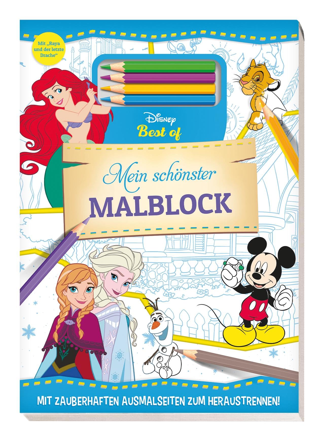 Disney Best of: Mein schönster Malblock: Block mit 4 Farbstiften Non-fiction