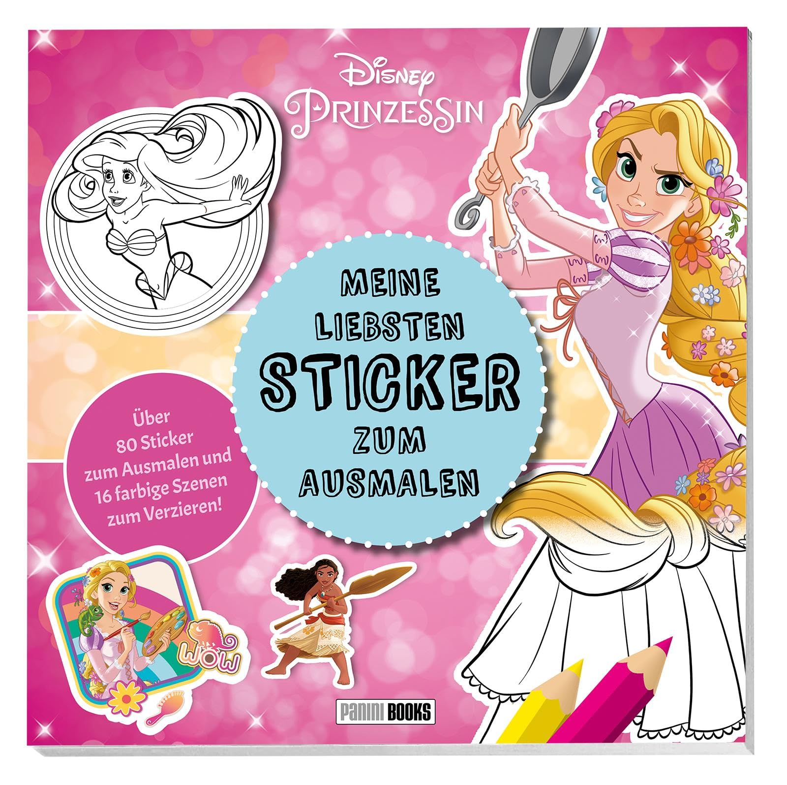 Disney Prinzessin: Meine liebsten Sticker zum Ausmalen: Über 80 Sticker zum Ausmalen und 16 farbige Seiten zum Verzieren! Non-fiction