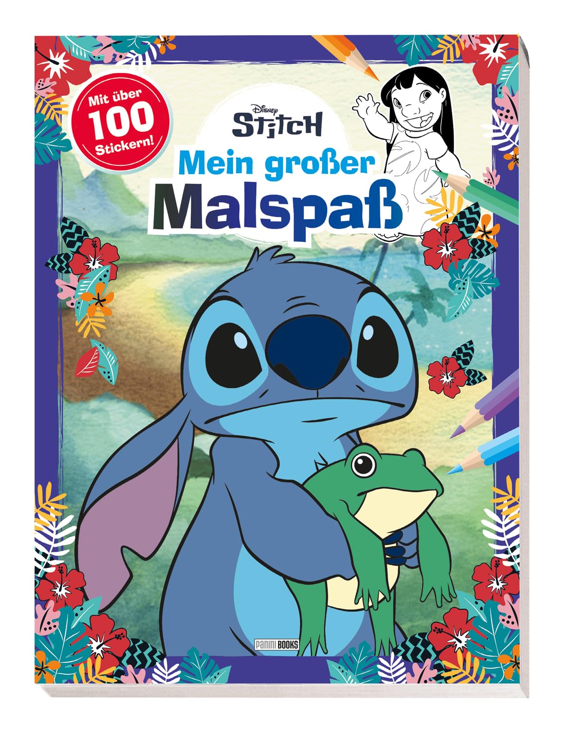Disney Stitch: Mein großer Malspaß: Malblock (vierfarbig) mit über 100 Stickern! Non-fiction