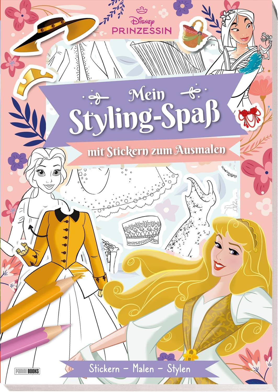 Disney Prinzessin: Mein Styling-Spaß mit Stickern zum Ausmalen - Stickern - Malen - Stylen Non-fiction