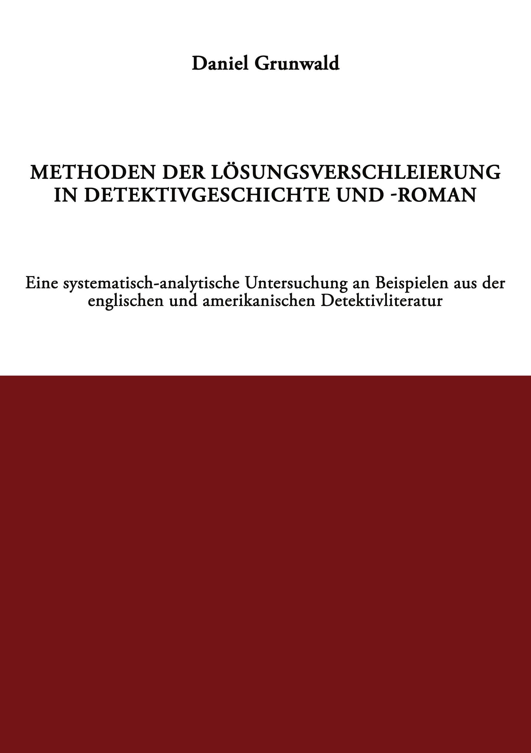 Methoden der Lösungsverschleierung in Detektivgeschichte und -roman Books