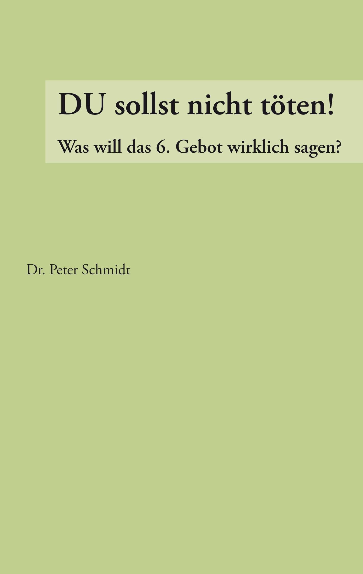 Du sollst nicht töten !: Was will das 6. Gebot wirklich ? Religion & Esotericism