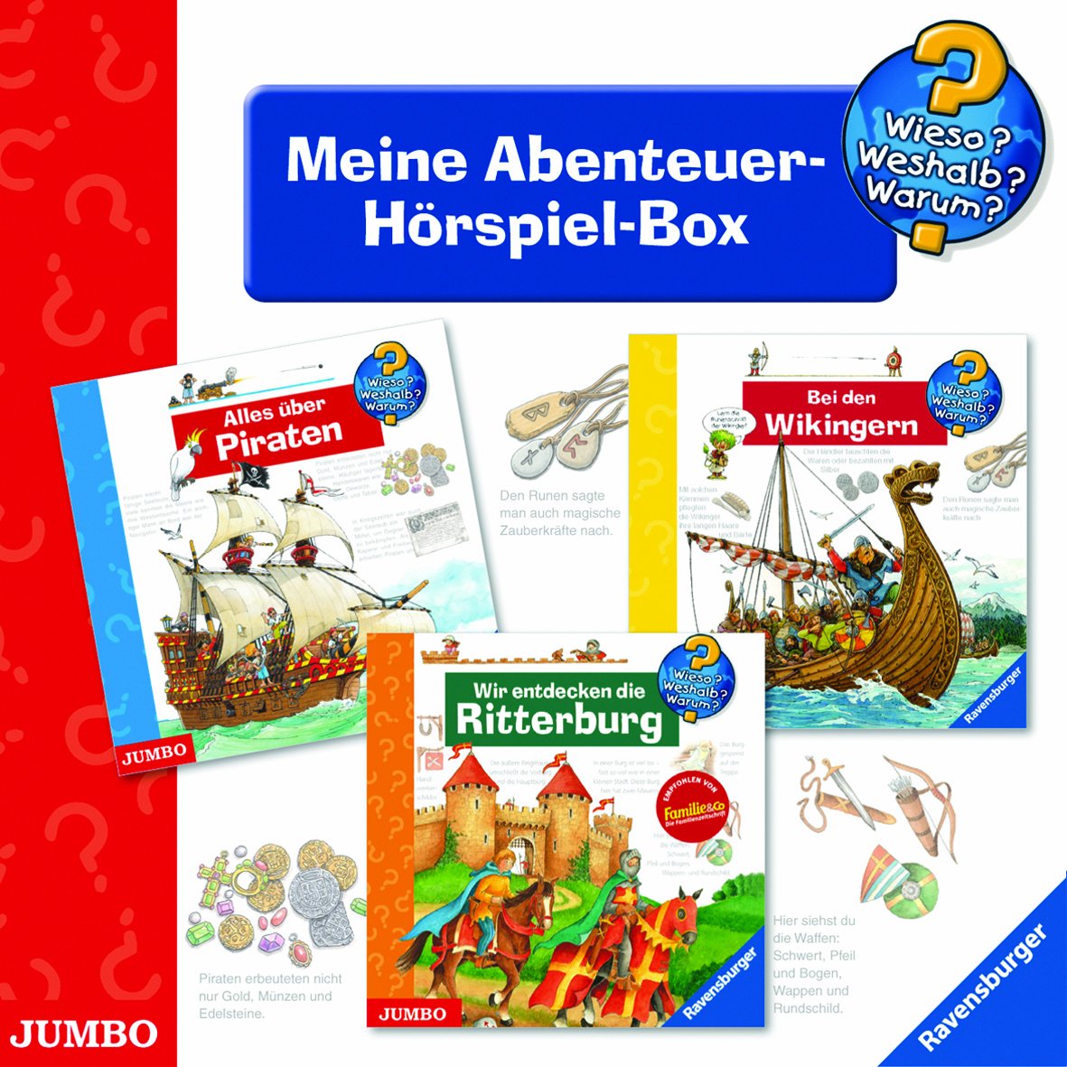 Meine Abenteuer-Hörspiel-Box: Alles über Piraten Wir entdecken die Ritterburg Bei den Wikingern (Wieso? Weshalb? Warum?) Children's books