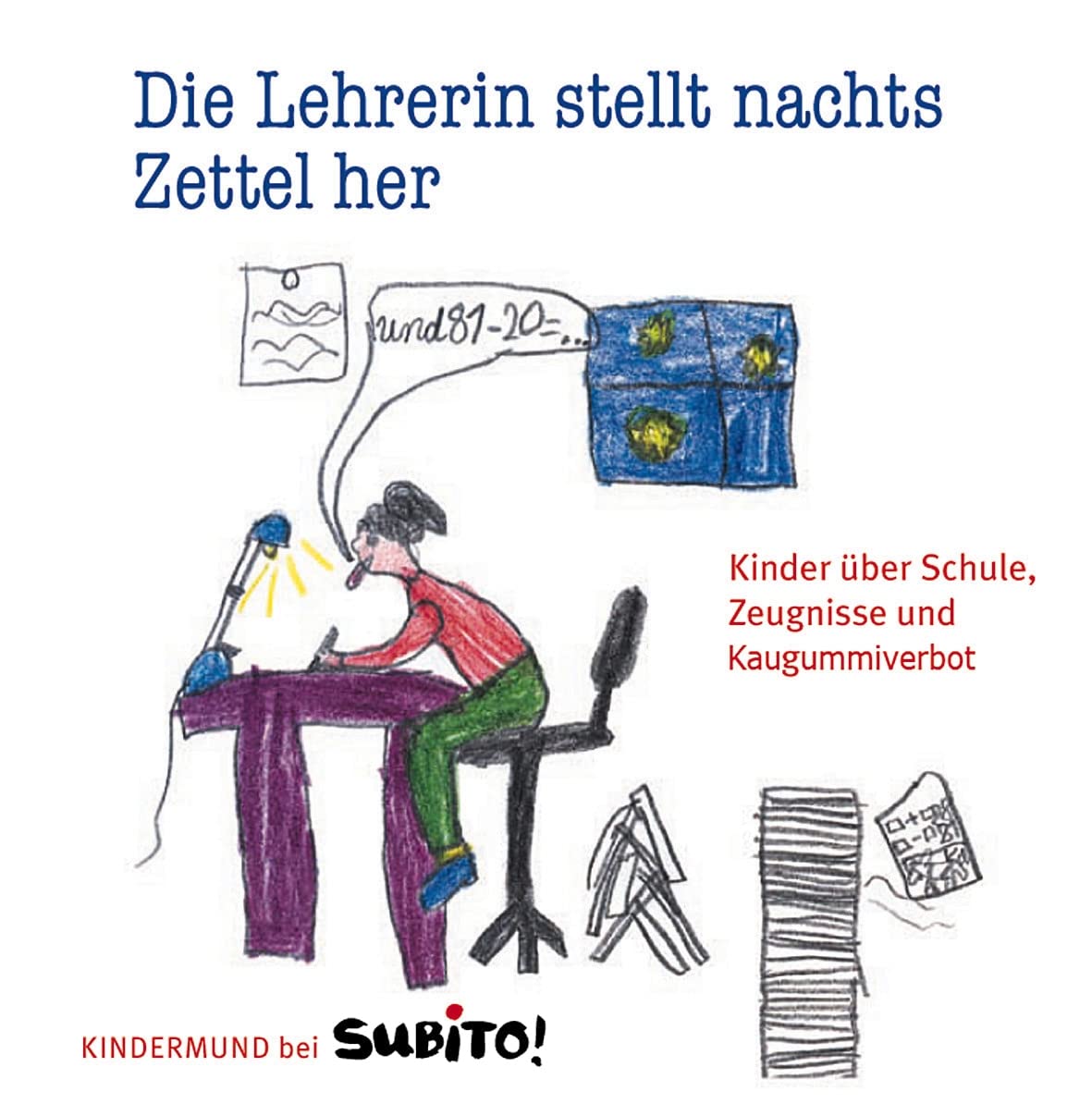 Die Lehrerin stellt nachts Zettel her Lifestyle