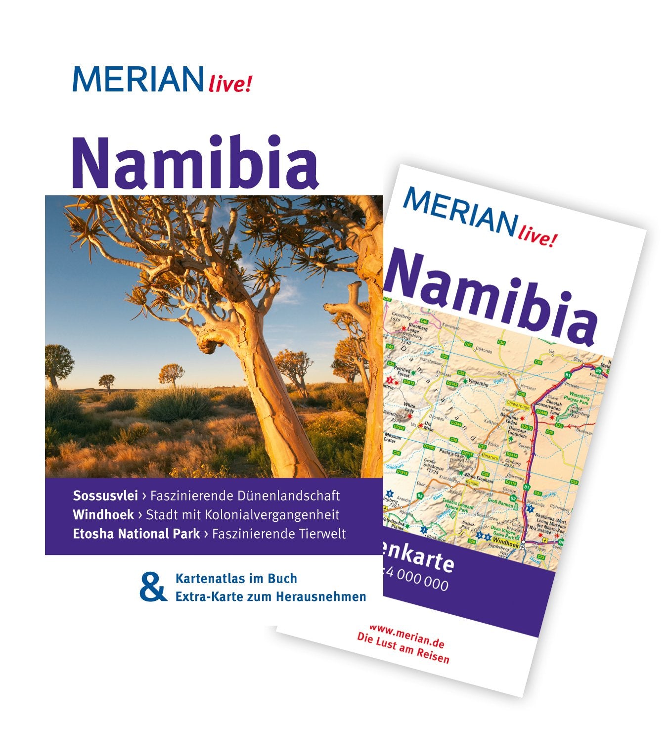 MERIAN live! Reiseführer Namibia: Mit Kartenatlas im Buch und Extra-Karte zum Herausnehmen Leisure, Home & Garden