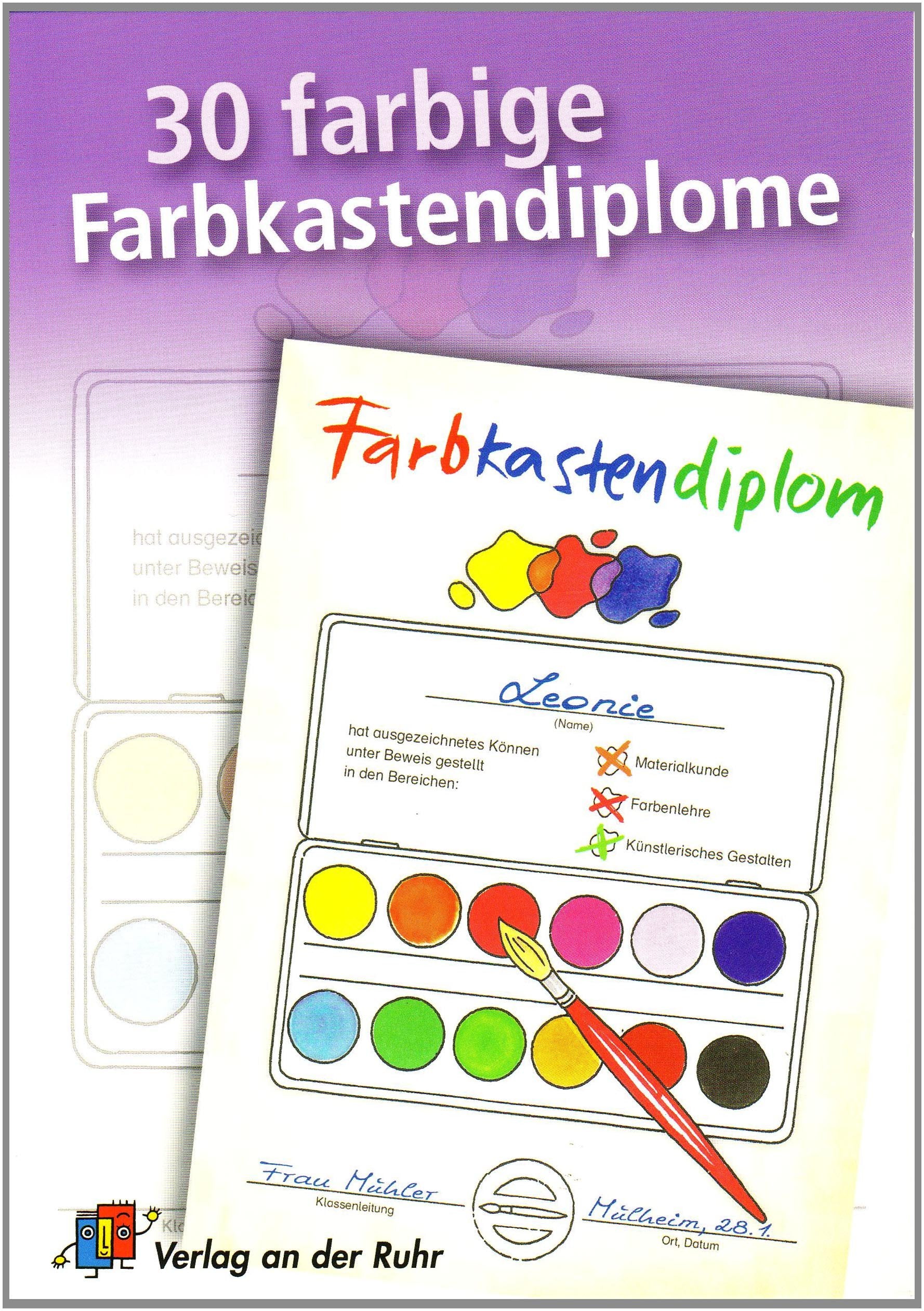 30 farbige Farbkastendiplome Leisure, Home & Garden