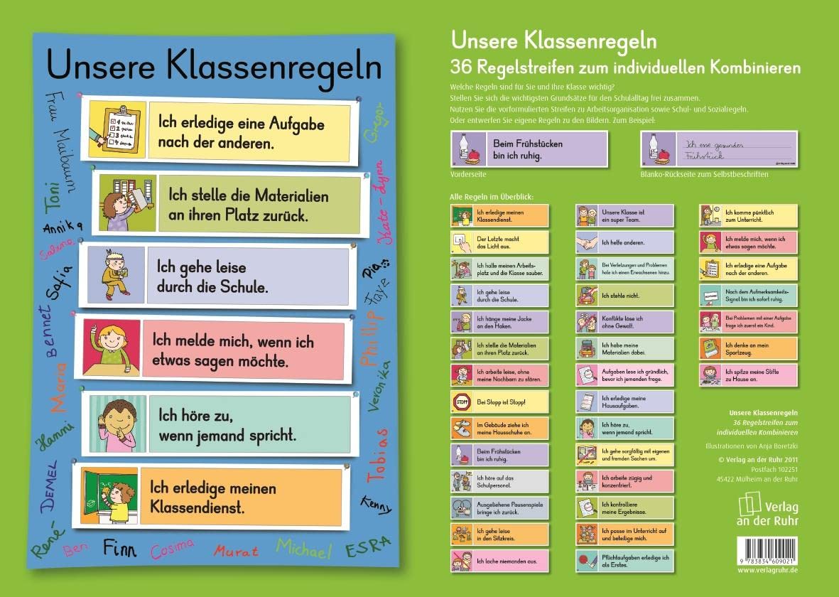 Unsere Klassenregeln: 36 Regelstreifen zum individuellen Kombinieren Education & Training