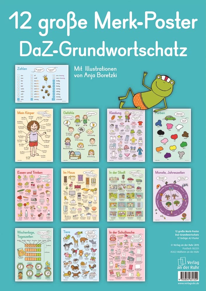 12 große Merk-Poster DaZ-Grundwortschatz Education & Training