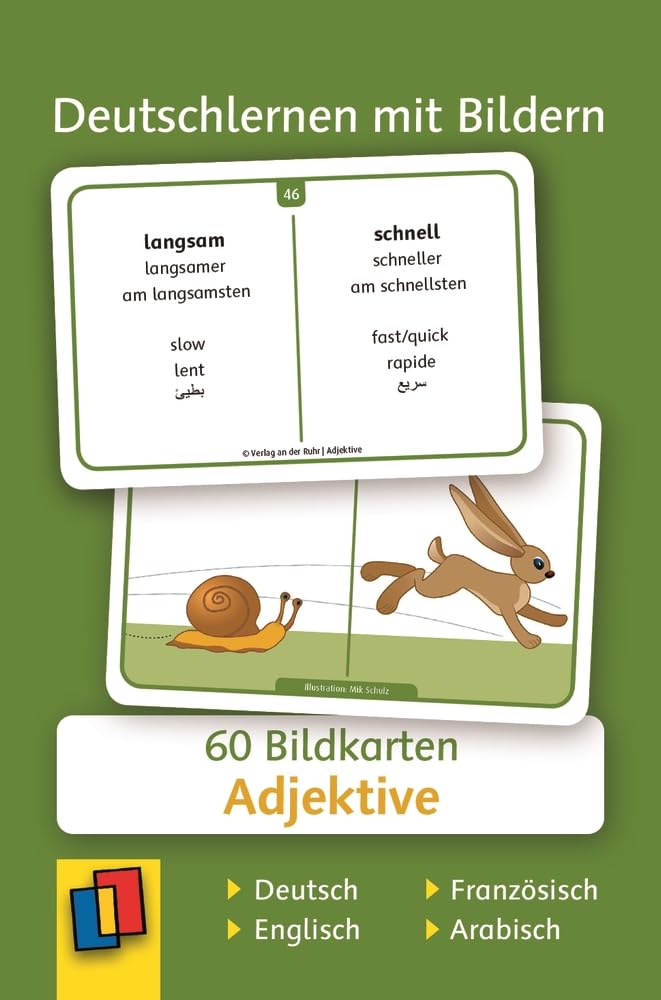 Adjektive: 60 Bildkarten auf Deutsch, Englisch, Französisch und Arabisch book