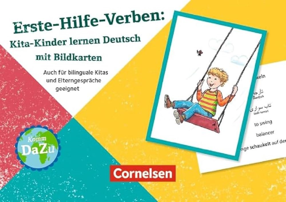 Erste-Hilfe-Verben: Kita-Kinder lernen Deutsch mit Bildkarten: Auch für bilinguale Kitas und Elterngespräche geeignet (Deutsch lernen mit Fotokarten - Kita) Books