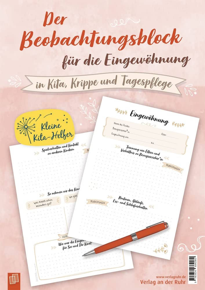 Beobachtungsblock für die Eingewöhnung Health, Nutrition & Fitness