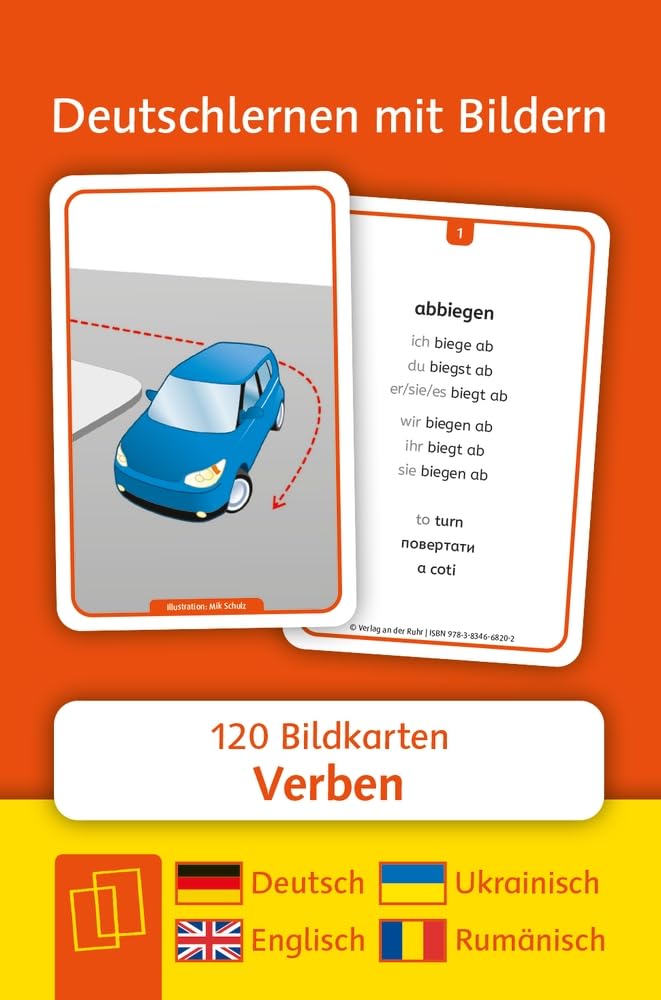 Verben: Set 1 - Deutsch, Englisch, Ukrainisch und Rumänisch: 120 Bildkarten book