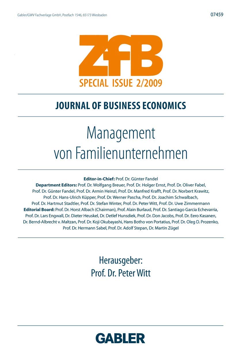 Management von Familienunternehmen: Z. Tl. in engl. Sprache (ZfB Special Issue) Law