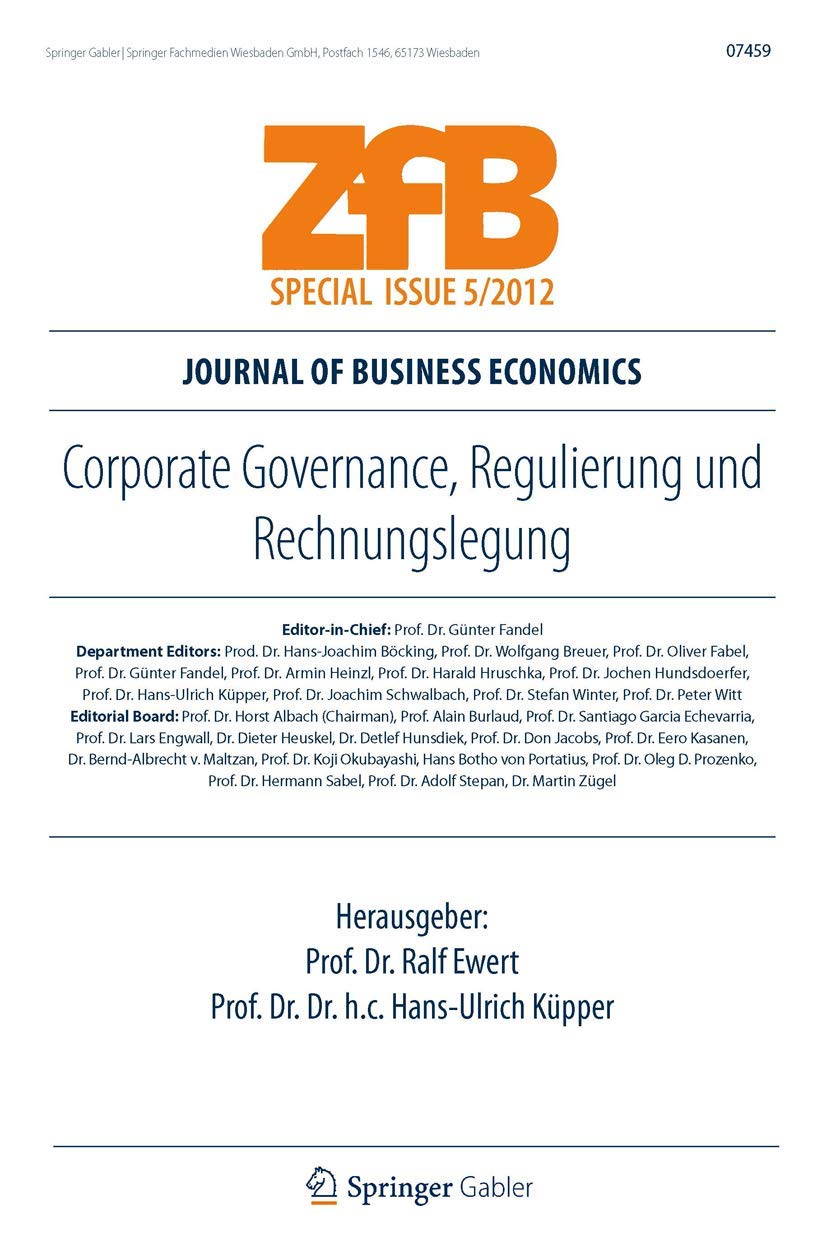 Corporate Governance, Regulierung und Rechnungslegung (ZfB Special Issue) Law