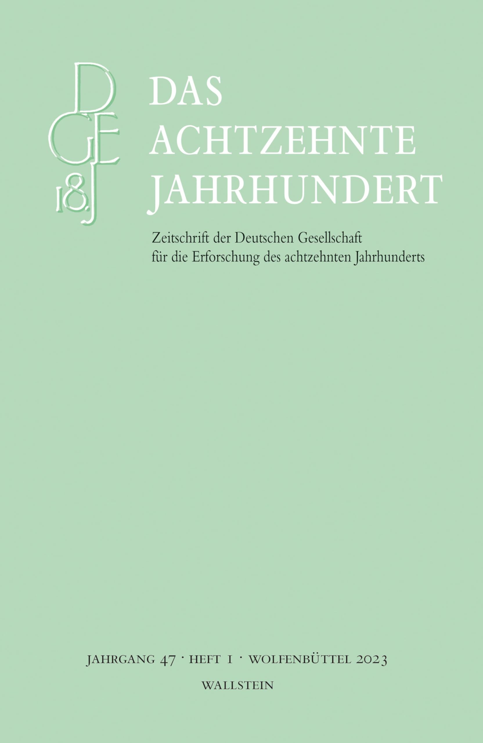 Das achtzehnte Jahrhundert (Das achtzehnte Jahrhundert - Zeitschrift der Deutschen Gesellschaft für die Erforschung des achtzehnten Jahrhunderts) Contemporary literature Books