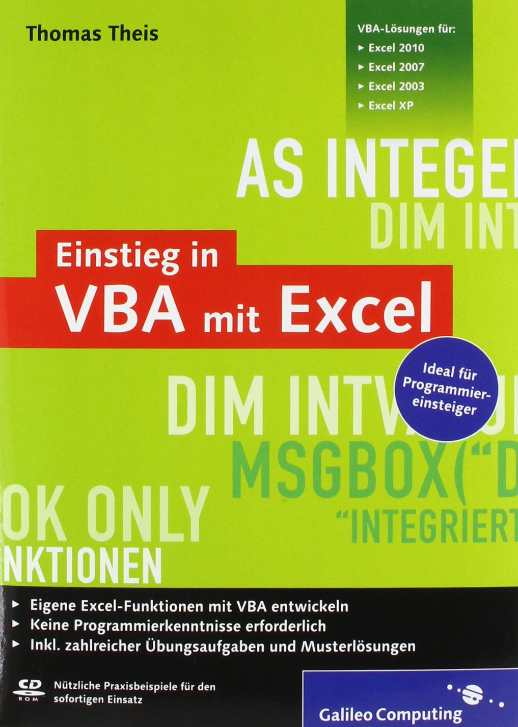 Product Image: Einstieg in VBA mit Excel: Für Microsoft Excel 2002 bis 2010 (Galileo Computing)