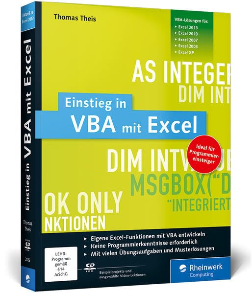 Product Image: Einstieg in VBA mit Excel: Für Microsoft Excel 2002 bis 2013 (Galileo Computing)