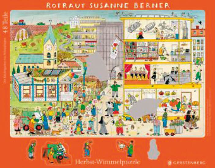 Wimmel-Rahmenpuzzle Herbst: Motiv Kindergarten, 48 Teile Non-fiction