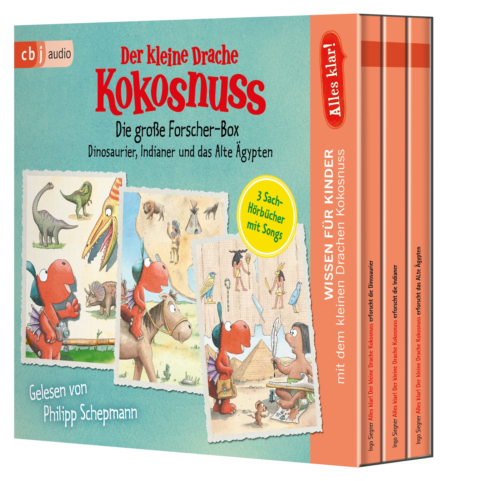 Alles klar! Der kleine Drache Kokosnuss - Die große Forscher-Box: Dinosaurier, Indianer und das Alte Ägypten (Drache-Kokosnuss-Sachbuchreihe, Band 10) Non-fiction