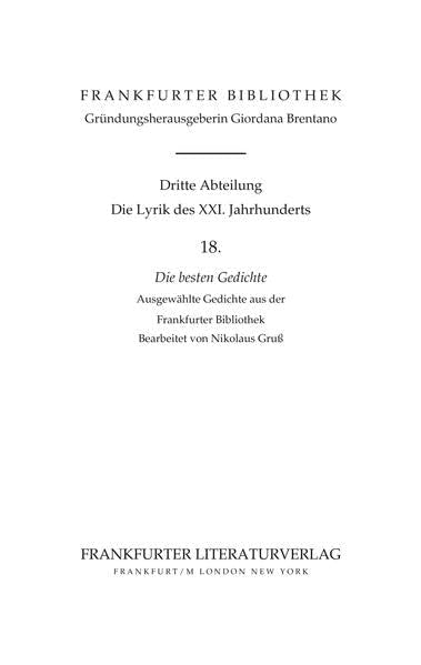 Die besten Gedichte 2021/2022: Ausgewählte Gedichte aus der Frankfurter Bibliothek Poetry
