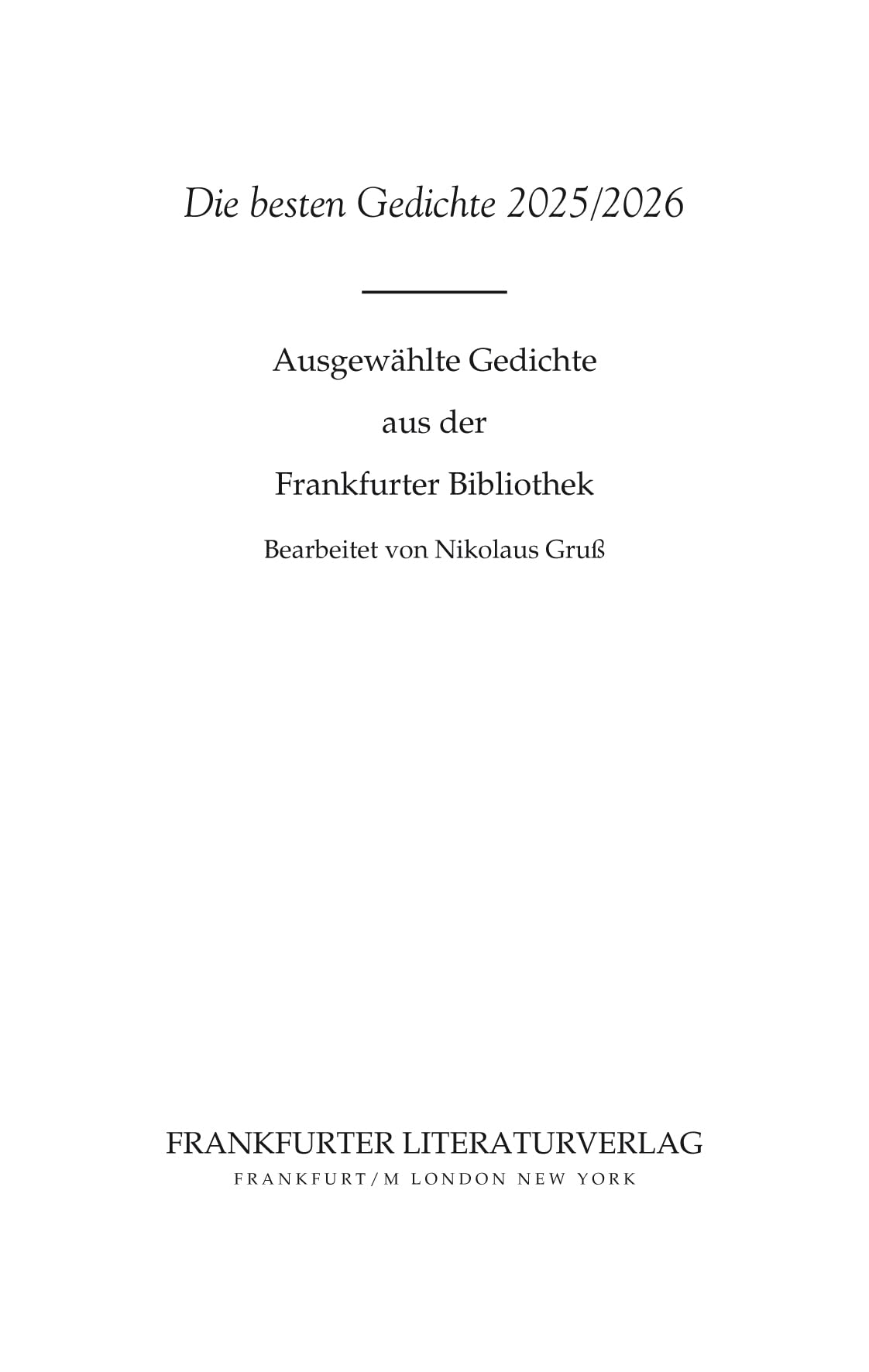 Die besten Gedichte 2025/2026 Poetry