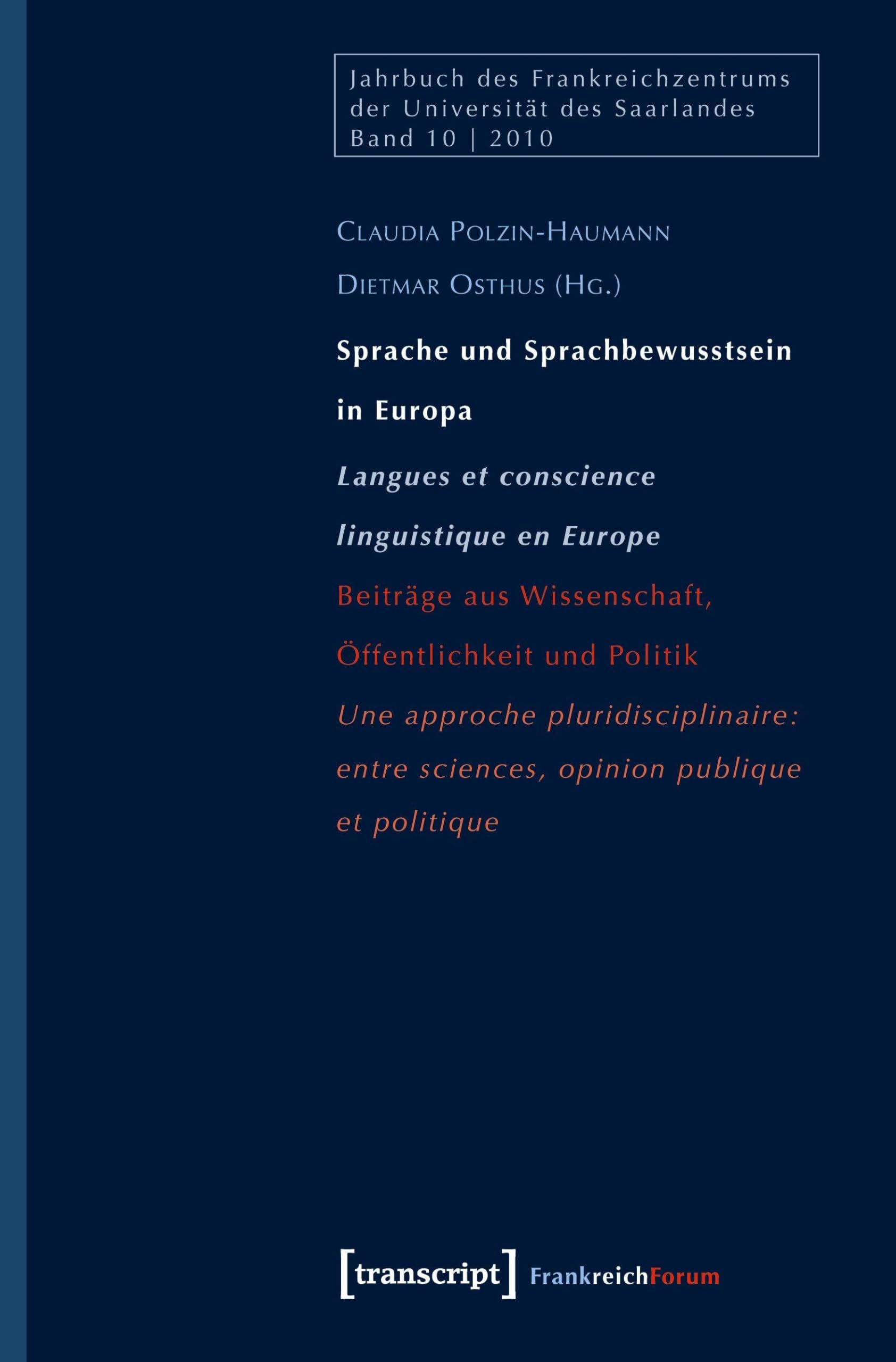 Sprache und Sprachbewusstsein in Europa / Langues et conscience linguistique en Europe book