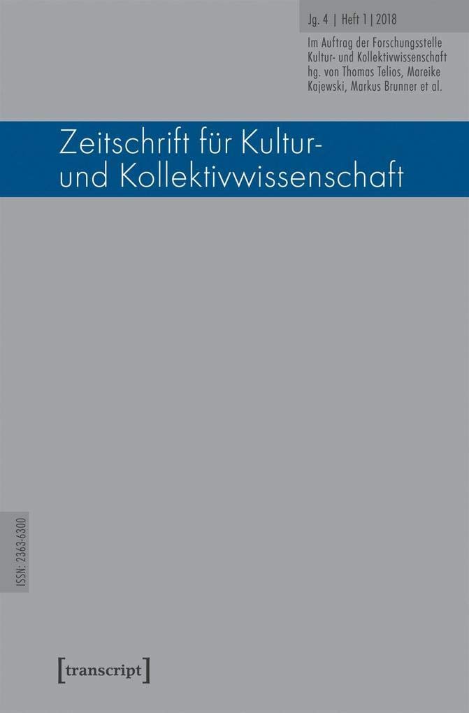 Zeitschrift für Kultur- und Kollektivwissenschaft Philosophy