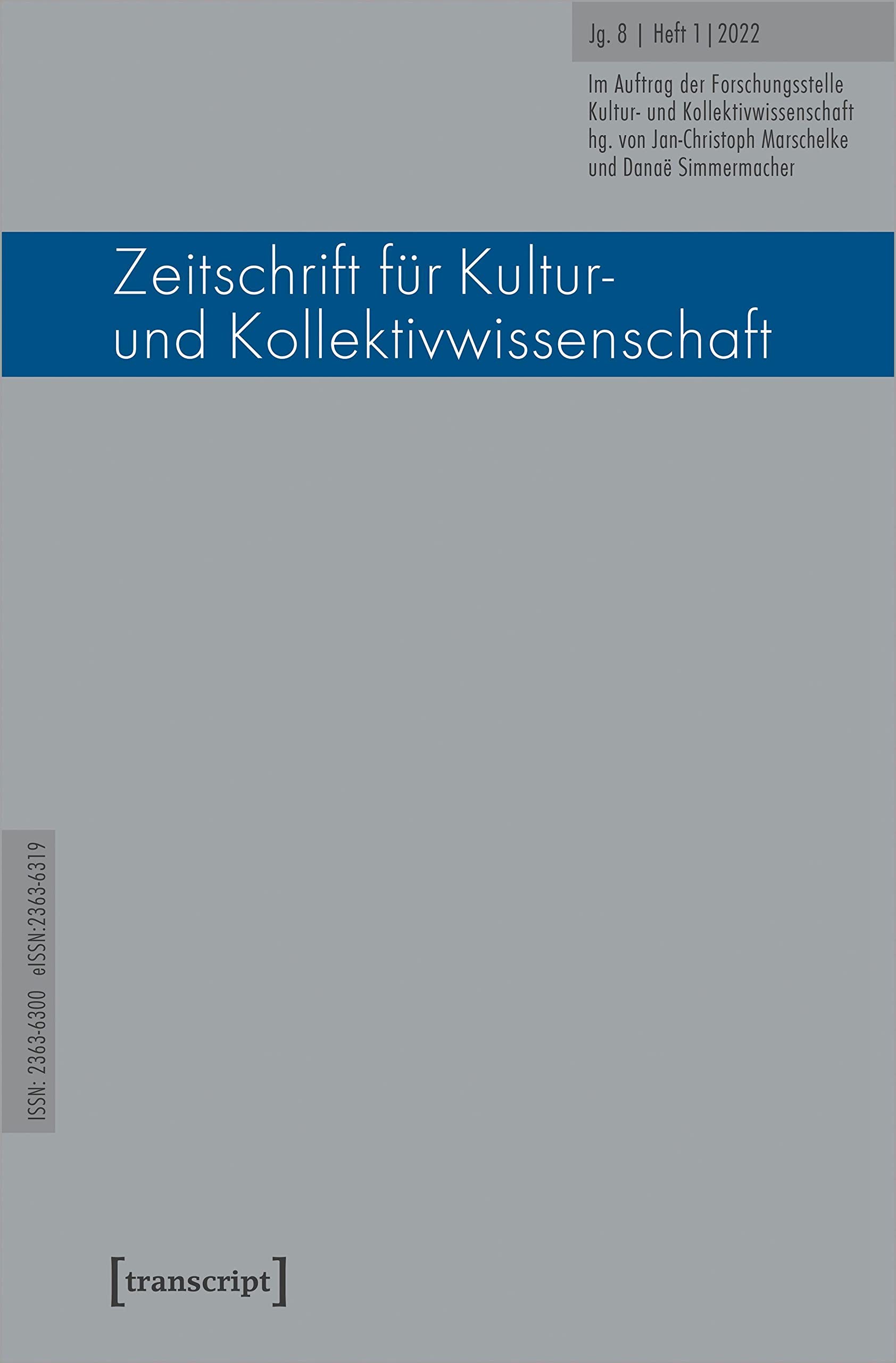 Zeitschrift für Kultur- und Kollektivwissenschaft: Jg. 8, Heft 1/2022 Philosophy