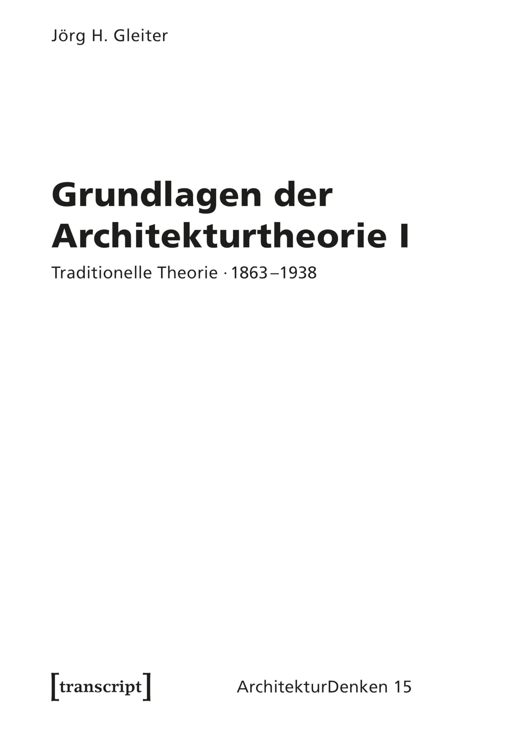 Grundlagen der Architekturtheorie I Social Sciences