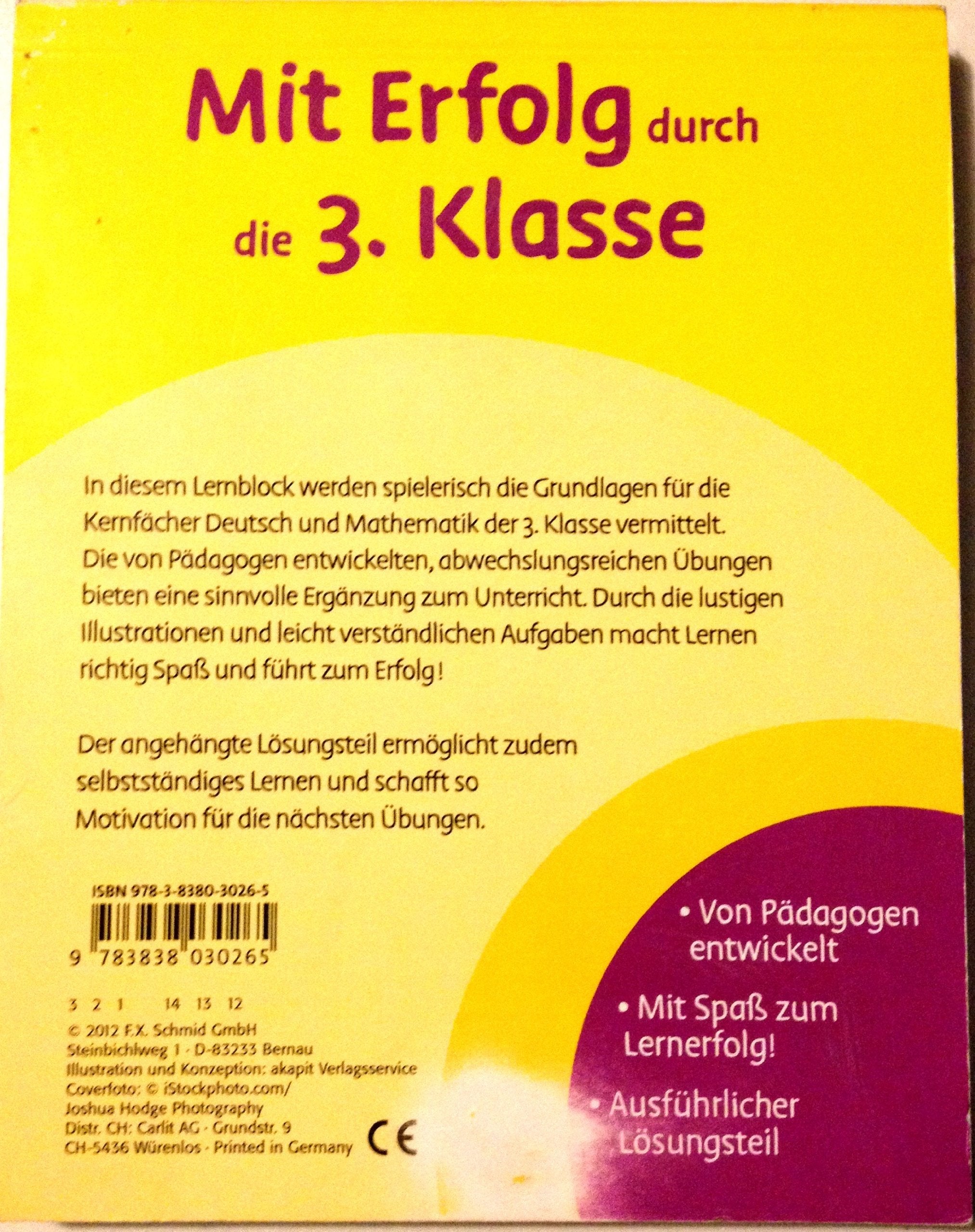 Product Image: Mit Erfolg durch die 3. Klasse: Deutsch, Mathematik