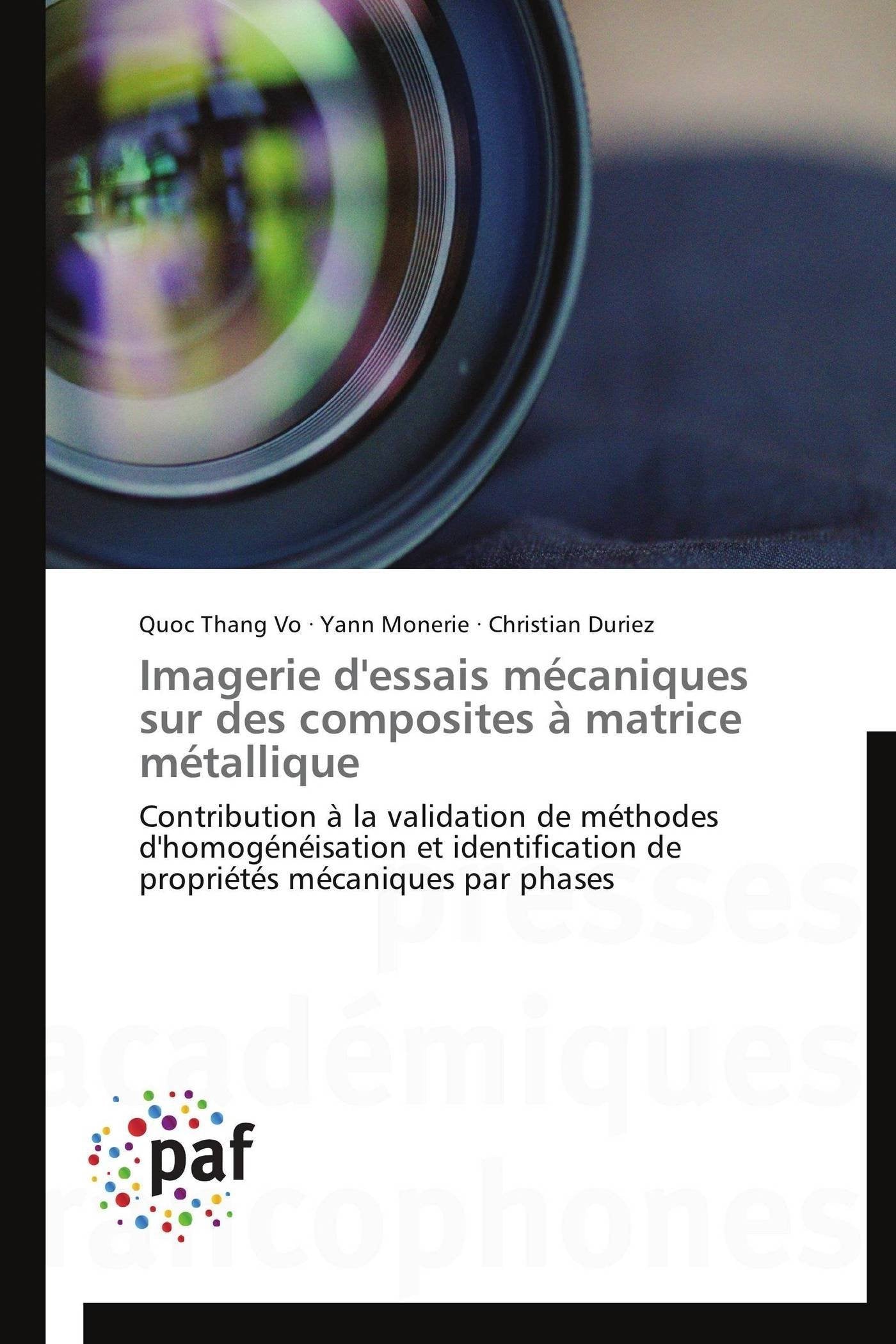 Imagerie d'essais mécaniques sur des composites à matrice métallique: Contribution à la validation de méthodes d'homogénéisation et identification de propriétés mécaniques par phases book