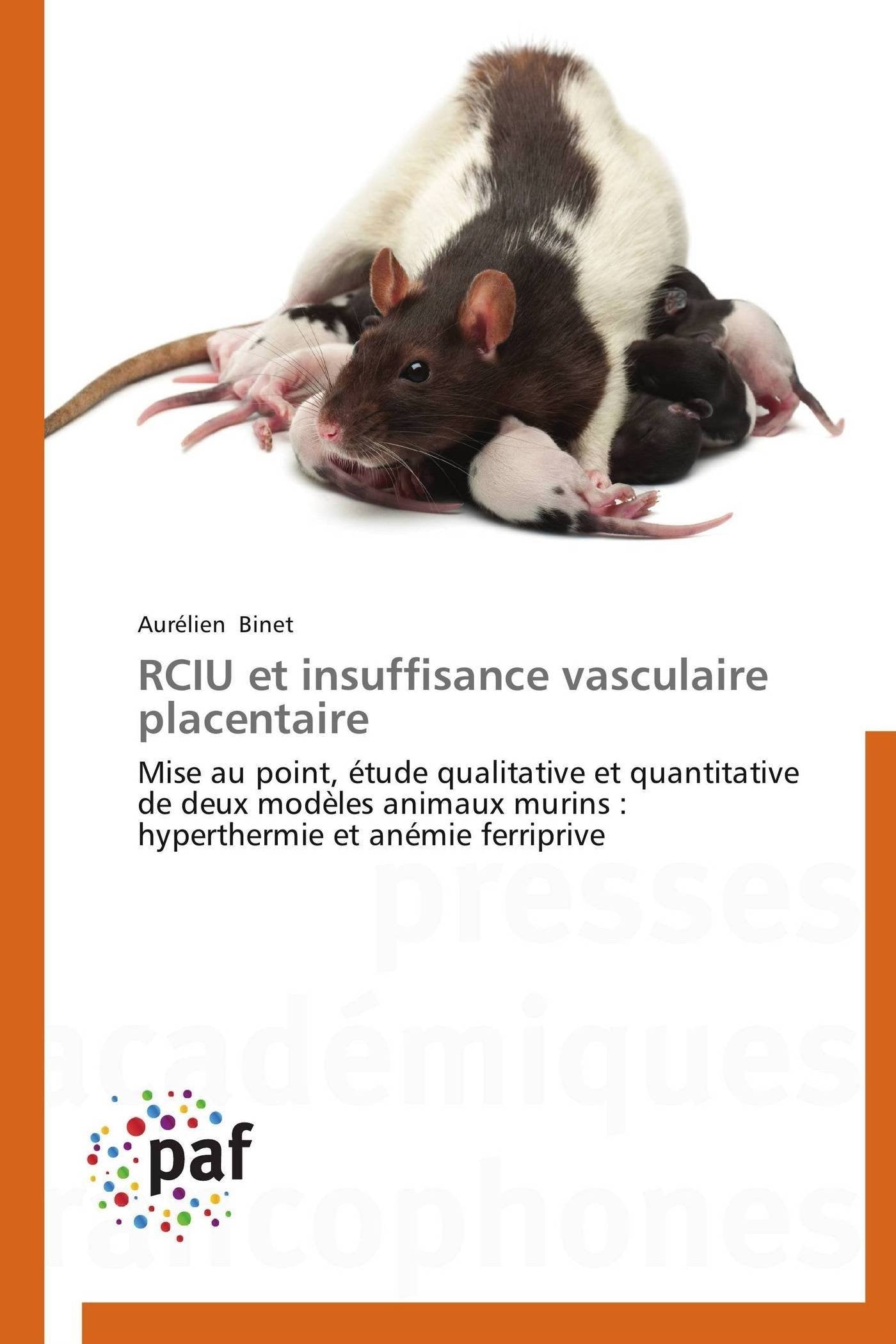 RCIU et insuffisance vasculaire placentaire: Mise au point, étude qualitative et quantitative de deux modèles animaux murins : hyperthermie et anémie ferriprive book