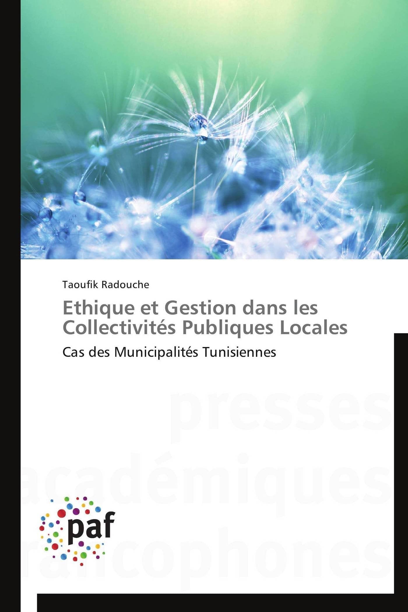 Ethique et Gestion dans les Collectivités Publiques Locales: Cas des Municipalités Tunisiennes book