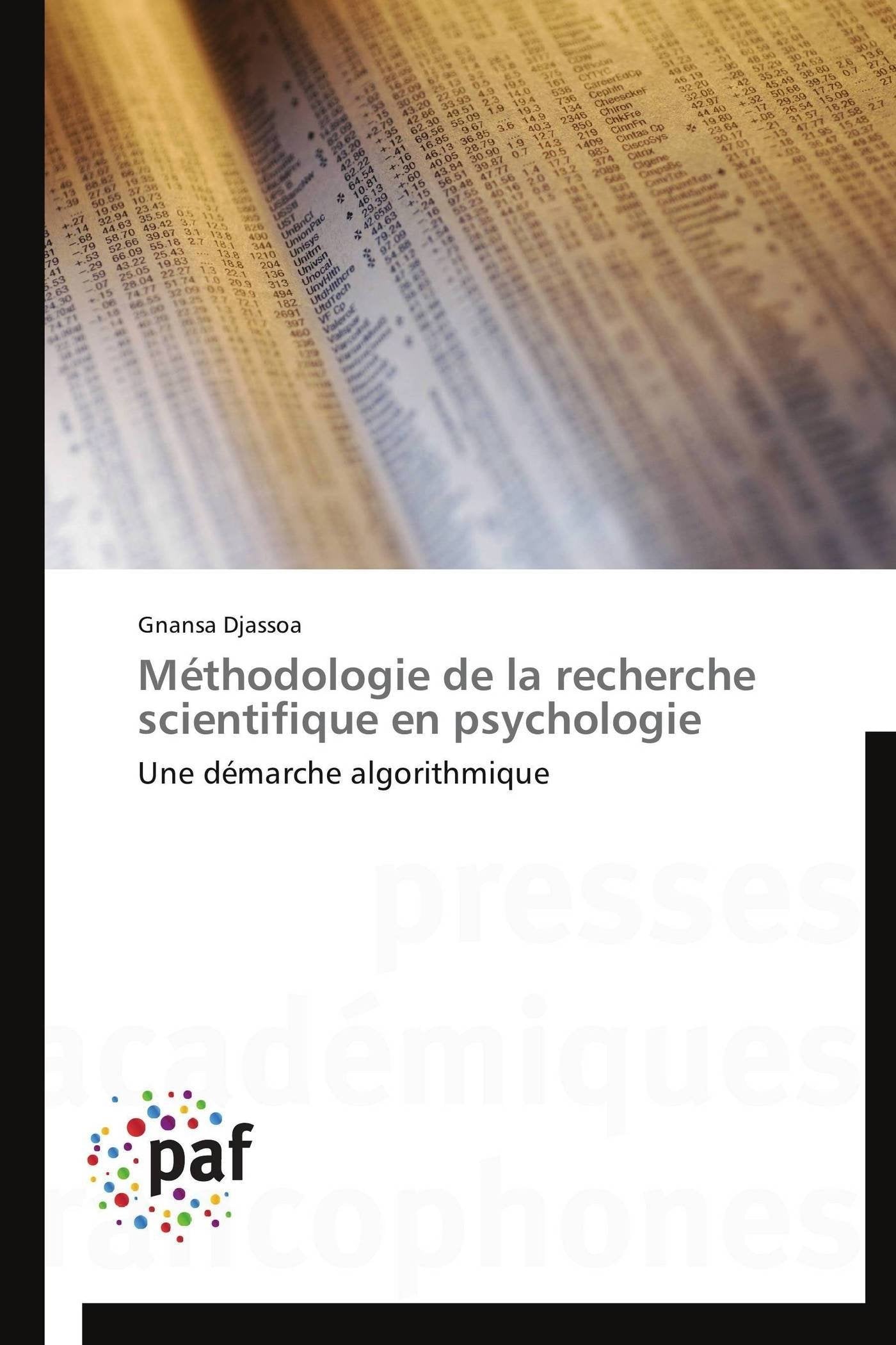 Méthodologie de la recherche scientifique en psychologie: Une démarche algorithmique book