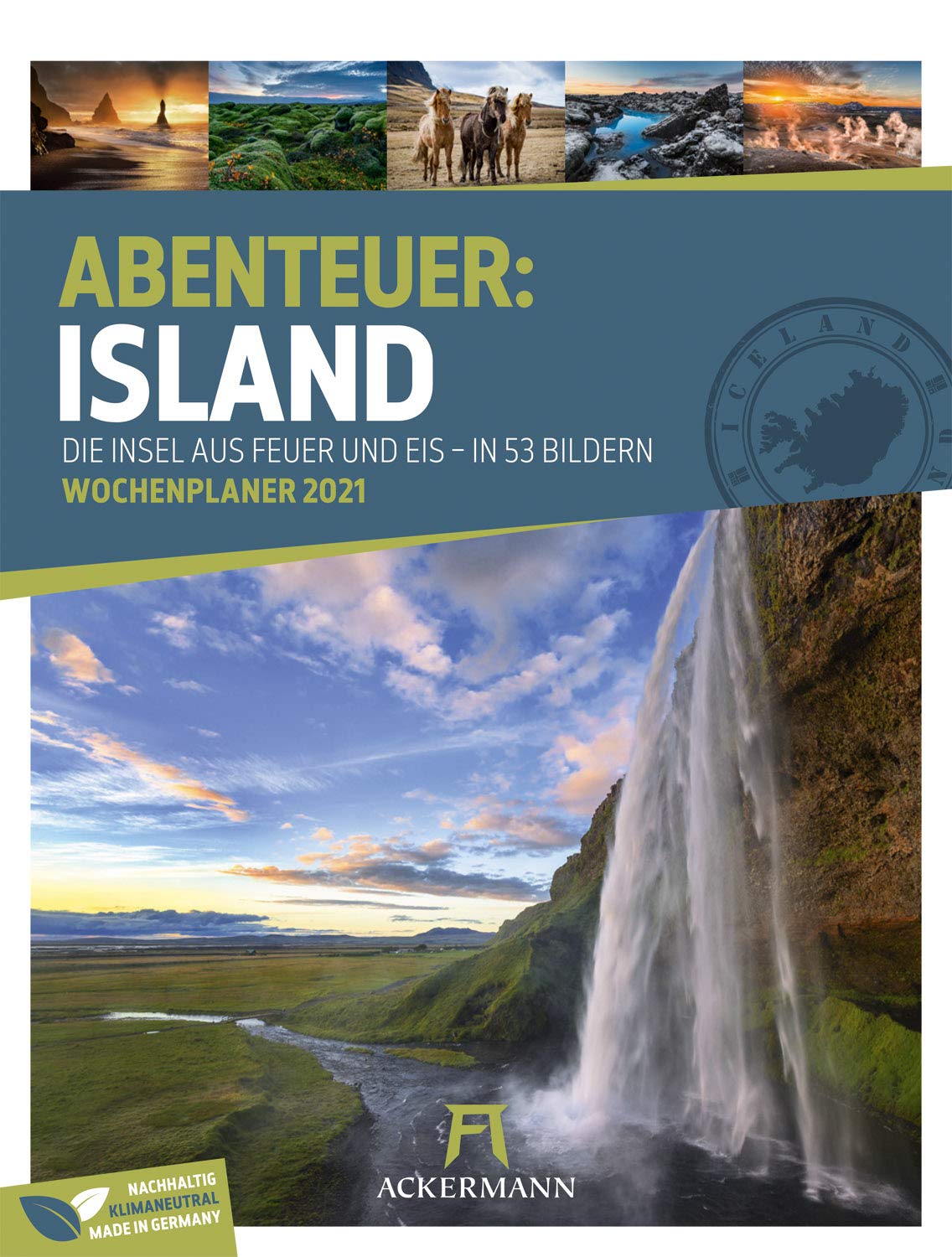Island - Wochenplaner Kalender 2021, Wandkalender im Hochformat (25x33 cm) - Wochenkalender mit Rätseln und Sudokus auf der Rückseite book