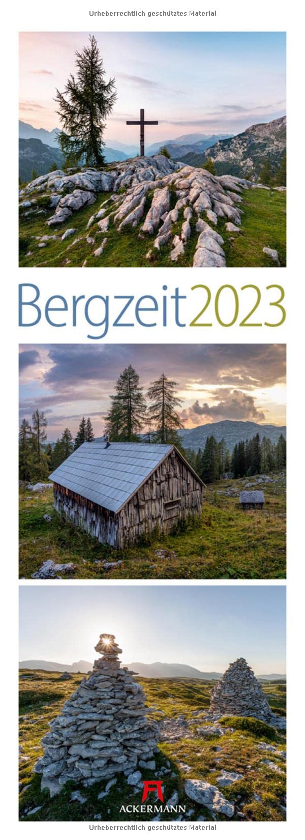 Bergzeit Kalender 2023, Wandkalender im Hochformat (24x66 cm) - Triplet-Landschaftskalender mit Alpen und Bergen für Berg-Fans & Wanderer Leisure, Home & Garden